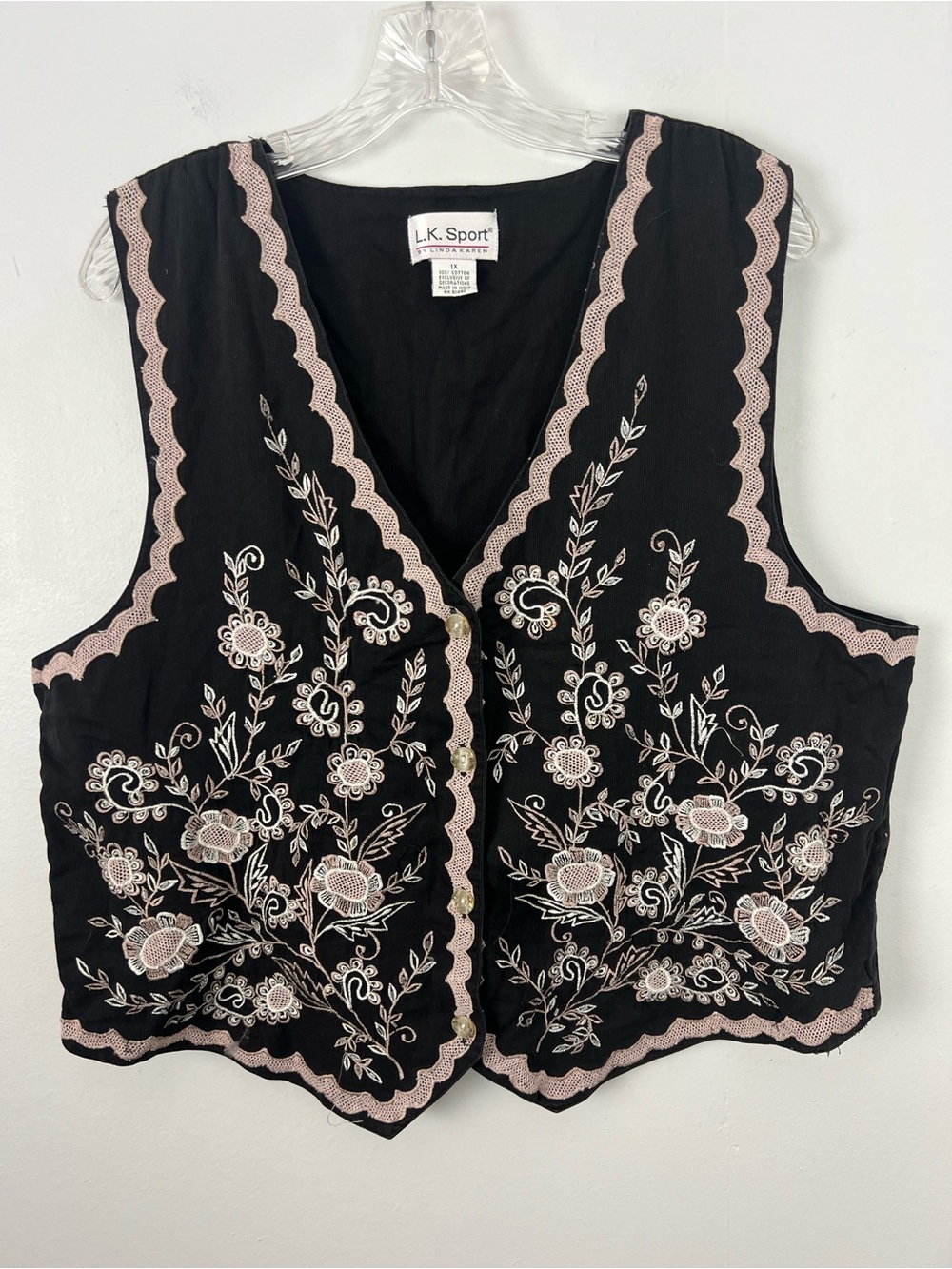 Vintage Floral Embroidered Beaded Vest
